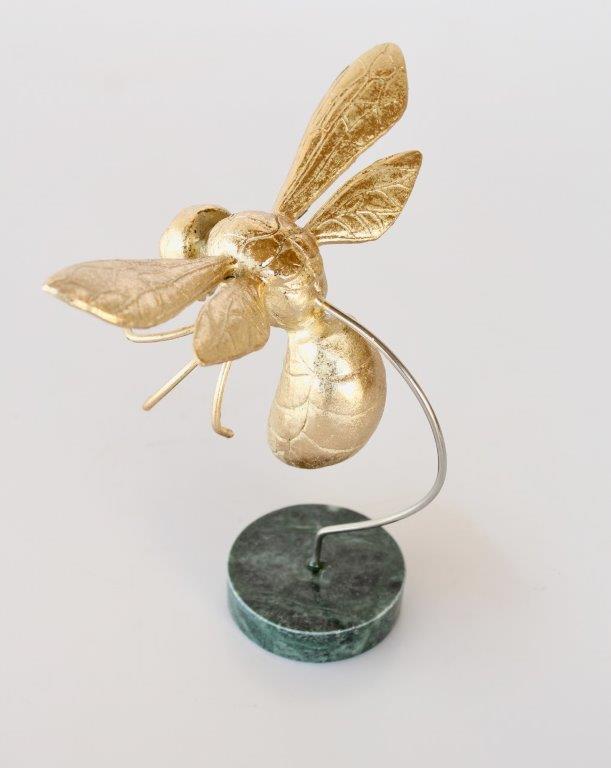 Gold Bumblebee on Marble Base