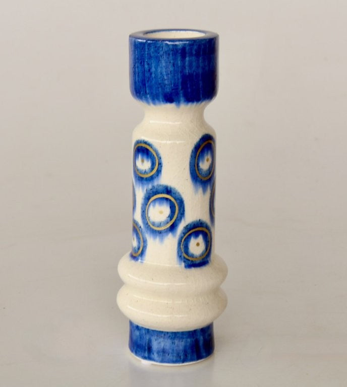 Blue Ceramic Candle Stick