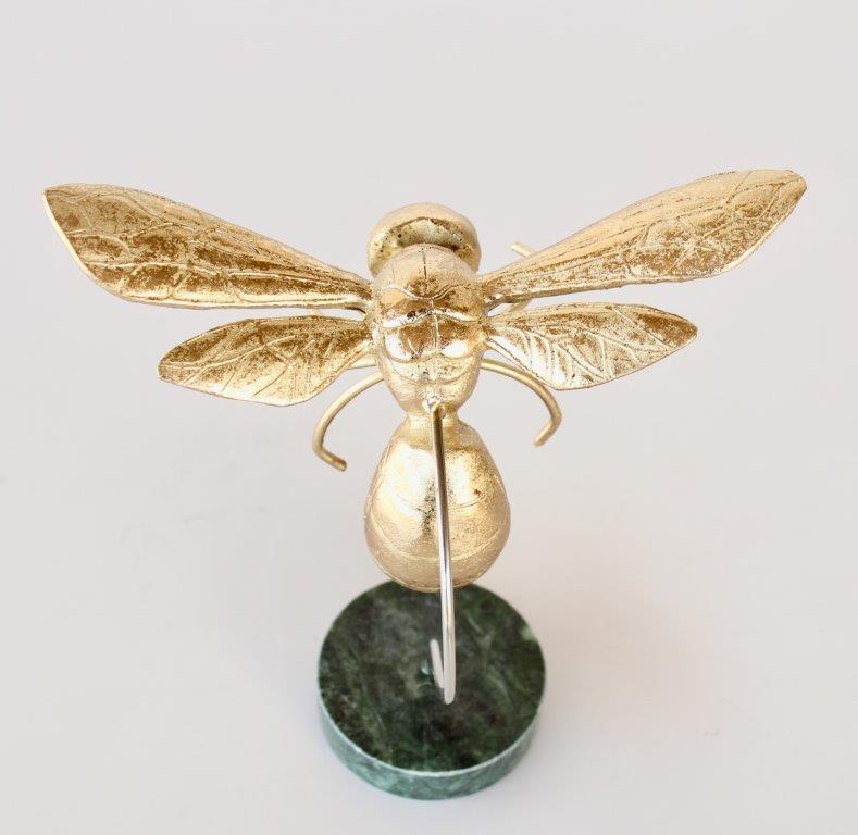 Medium Gold Bumblebee on Marble Base