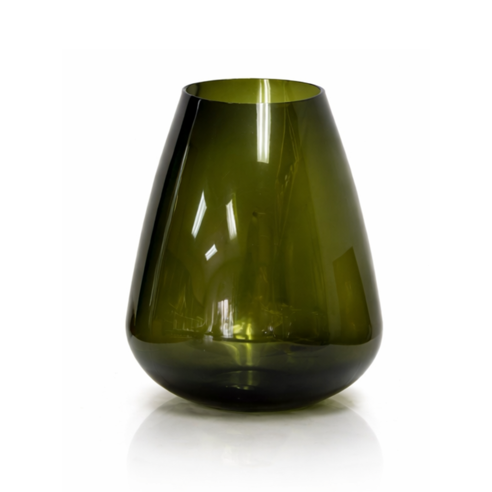 Olive Glass Bulb Vase