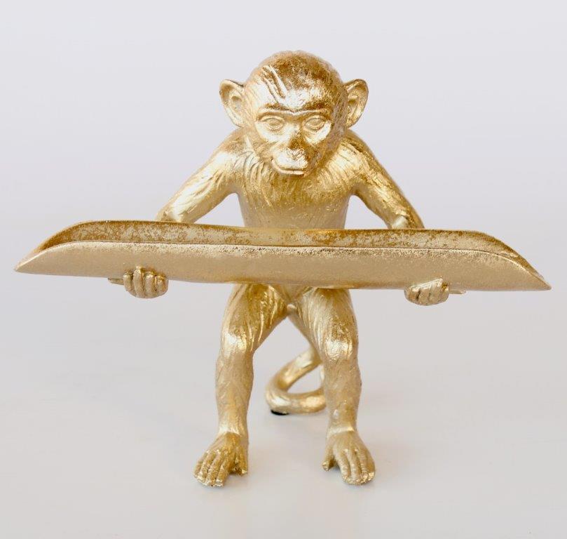 Gold Monkey Holding Tray