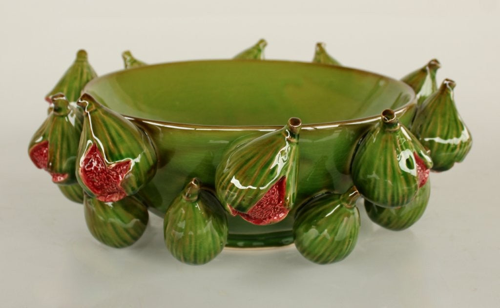 DARK GREEN FIG CERAMIC BOWL