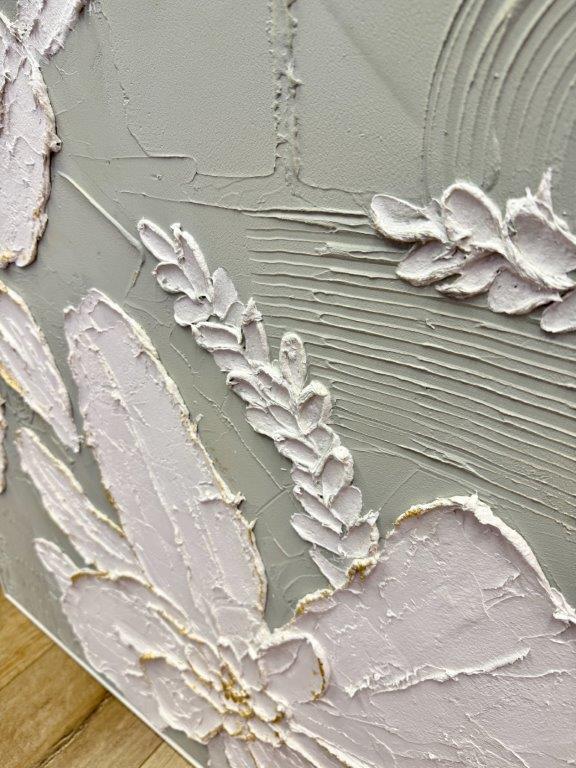 Large Handpainted White Flower Picture