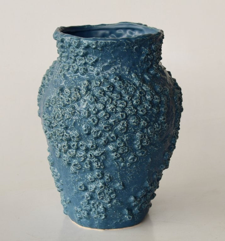 Large Blue Barnicle Ceramic Vase