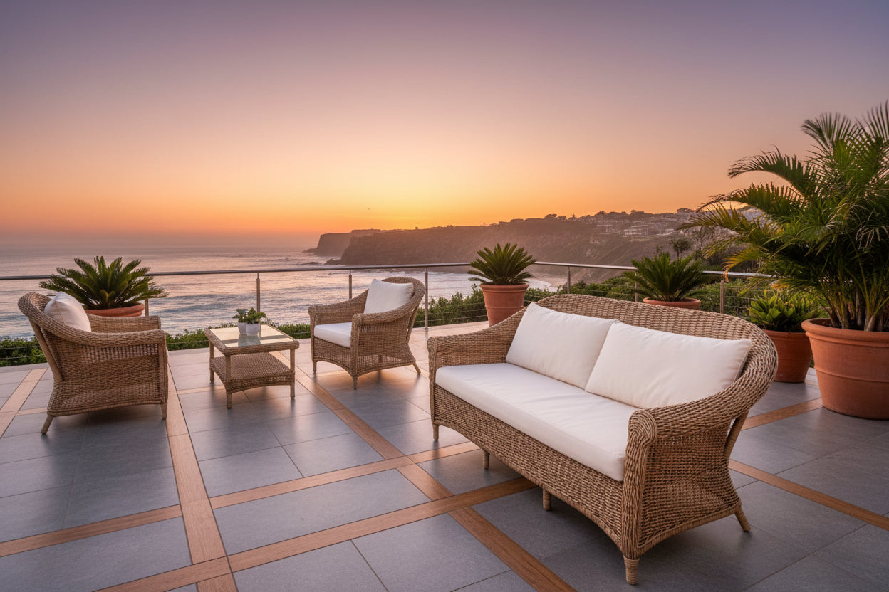 Outdoor PVC 2.5 Seater Couch with Cushion