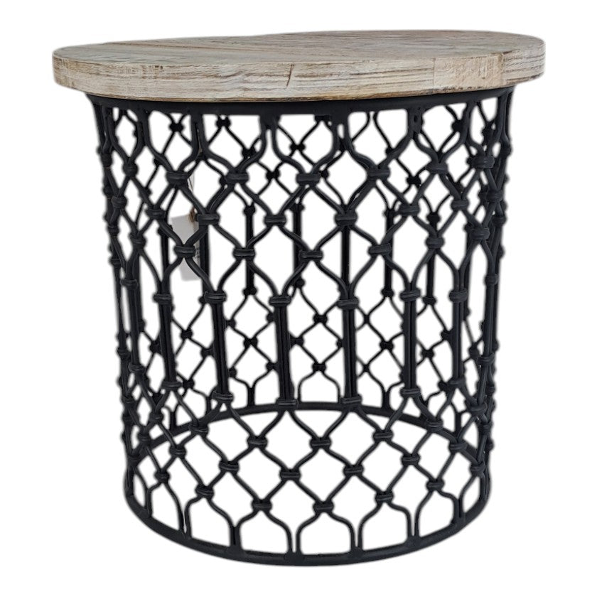Metal Round Jali Side Table