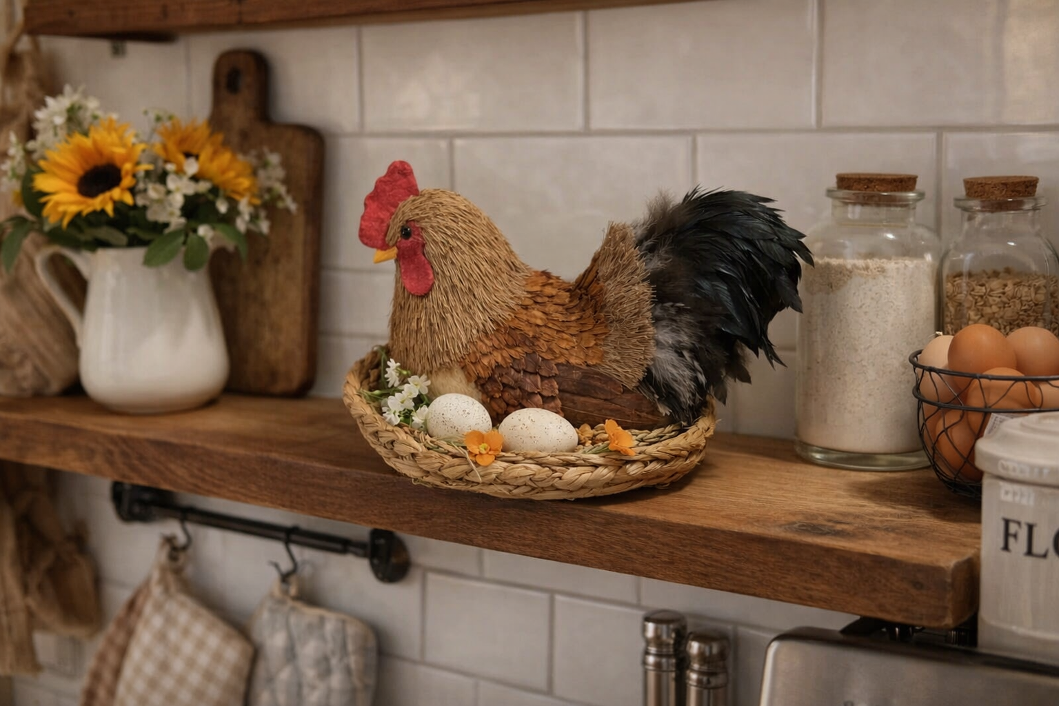 25cm Sitting Faux Chicken