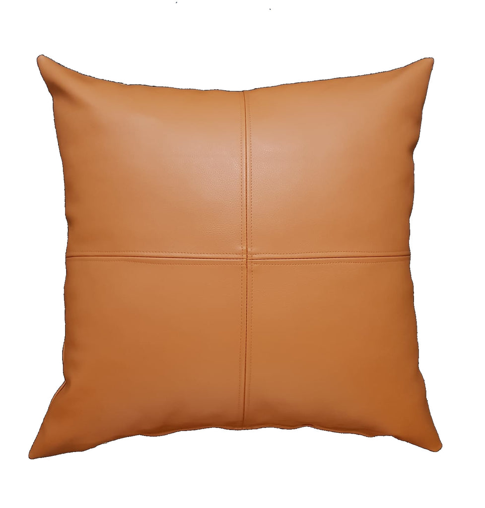 Leather Tan Scatter Cushions - NetDécor 