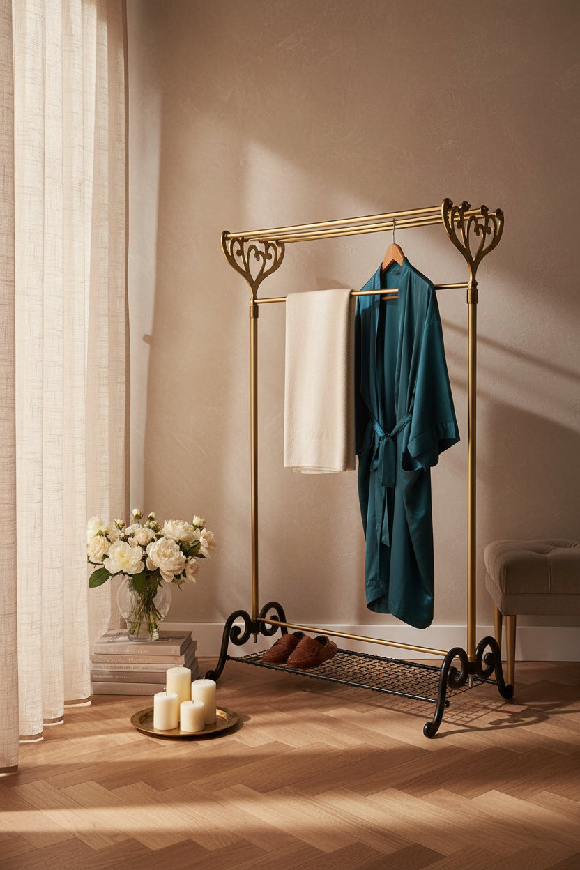 Antique Brass Kings Clothes Rail