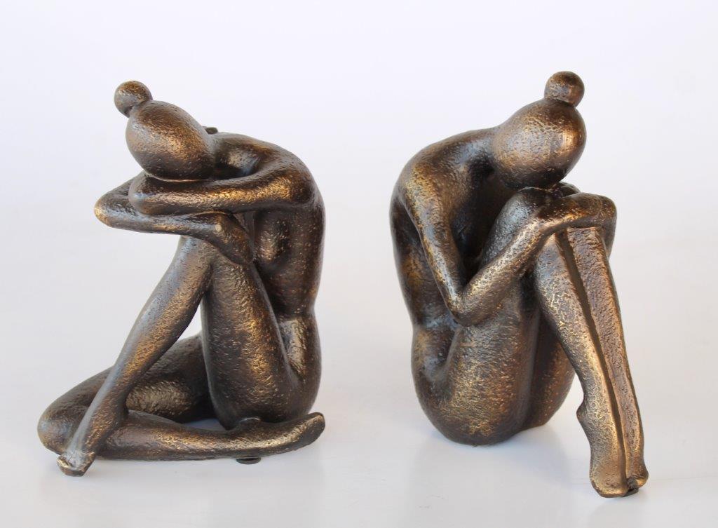 Bronze Colour Lady Book Ends