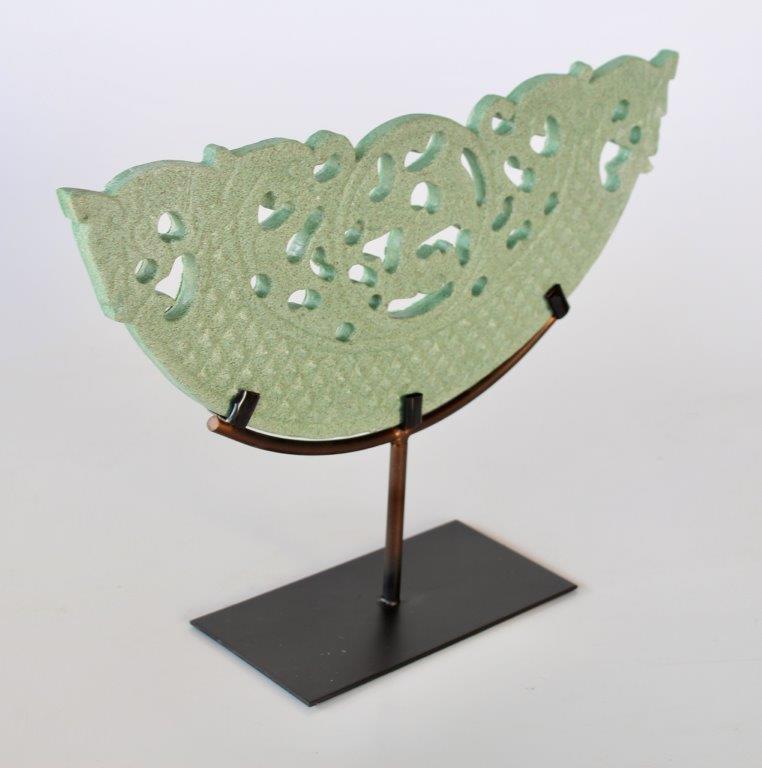 Transform your space into a work of art with our Medium Green Cut-Out Sandstone on Metal Stand. The intricate cut-outs add a touch of elegance and sophistication, while the strong metal stand ensures durability. Elevate your home decor with this luxurious and exclusive piece.