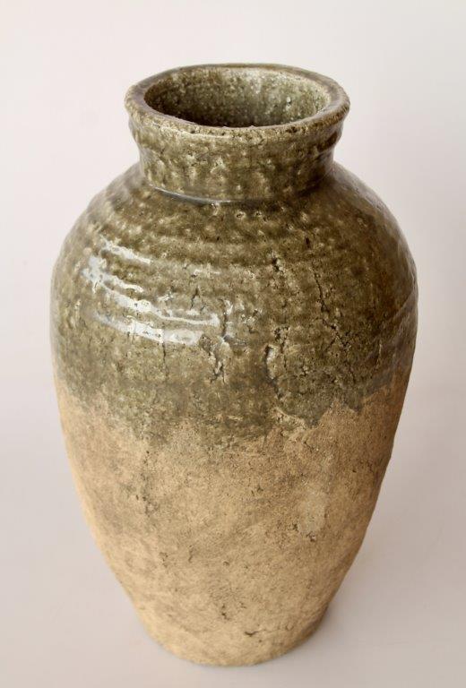 Large Green Cement Vase