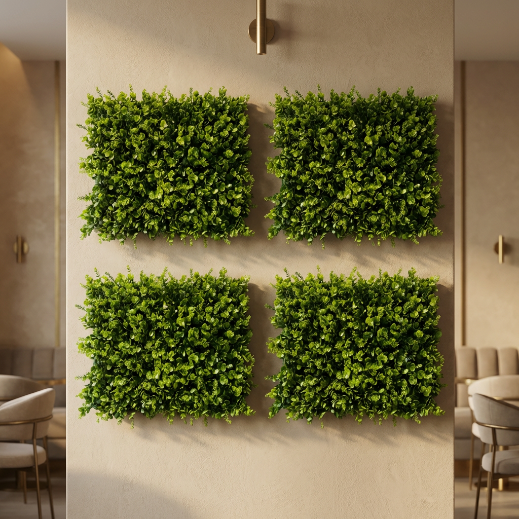 Faux Euca Seedling Panel Set of 4