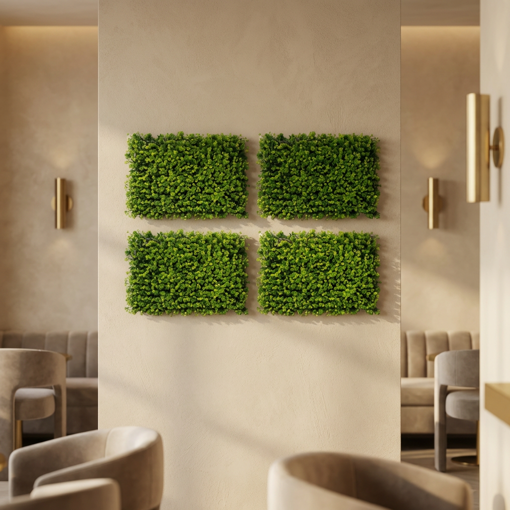 Faux Leafy Moss Panel Set of 4