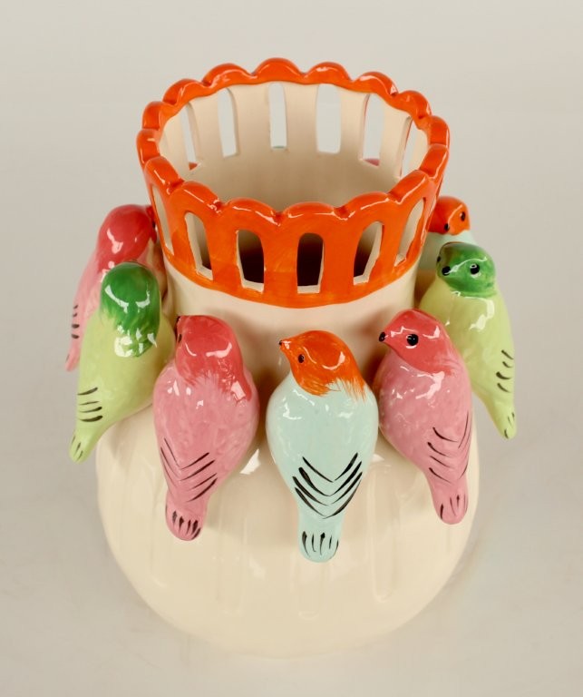 COLOURFUL CERAMIC BIRD VASE