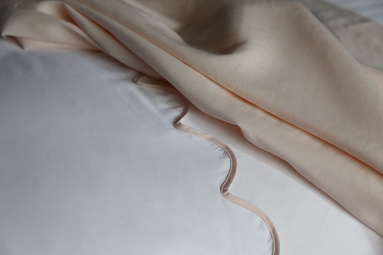 REED LINEN -Scallop  Oxford Duvet Cover