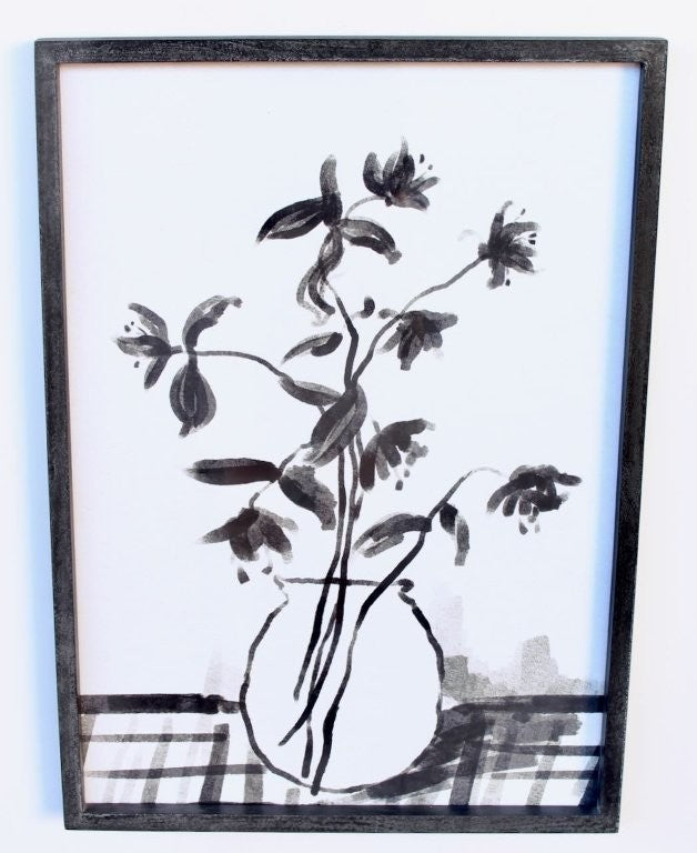 Black & White Vase Picture Black