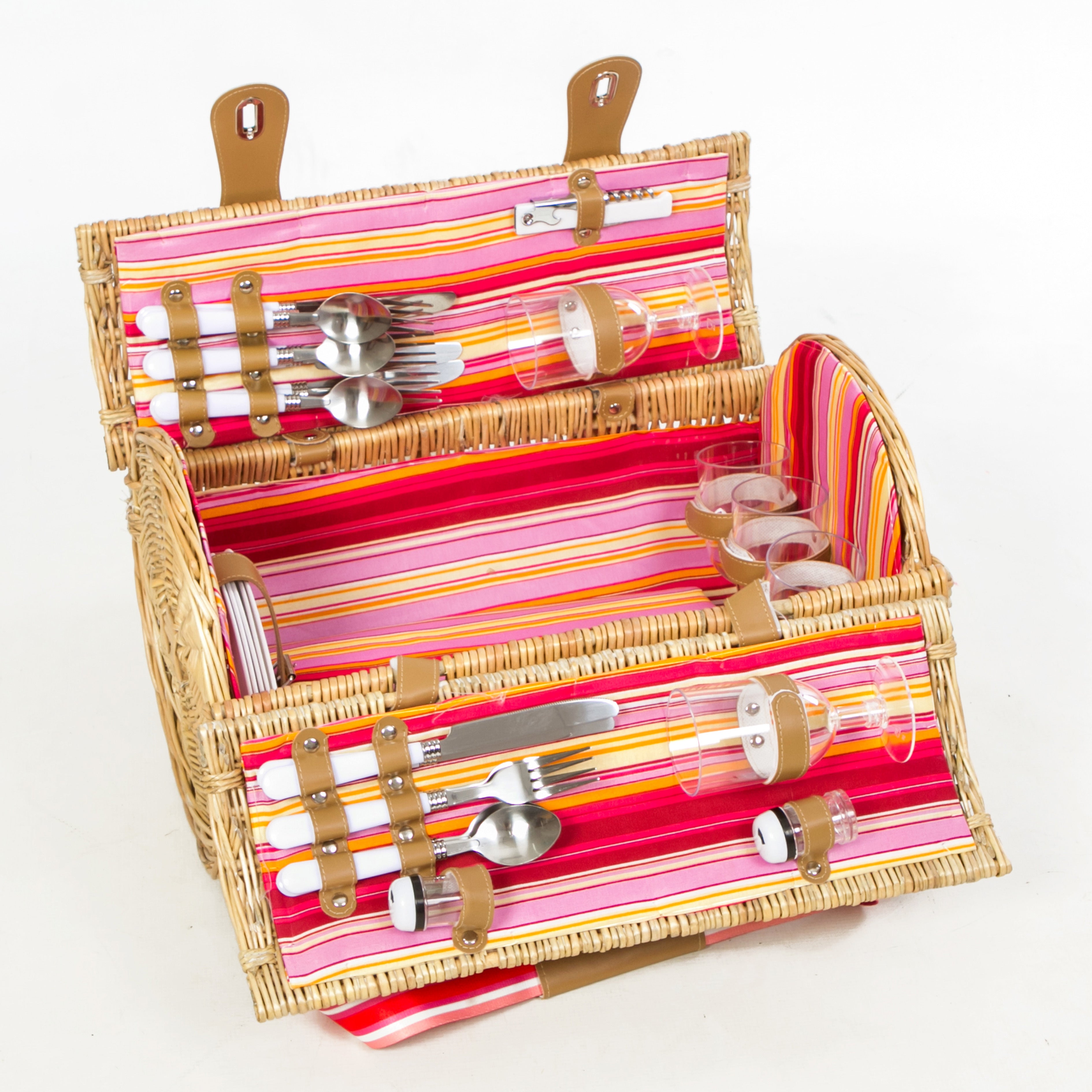 Fiesta 5 person basket with stainless steel cutlery and table cloth