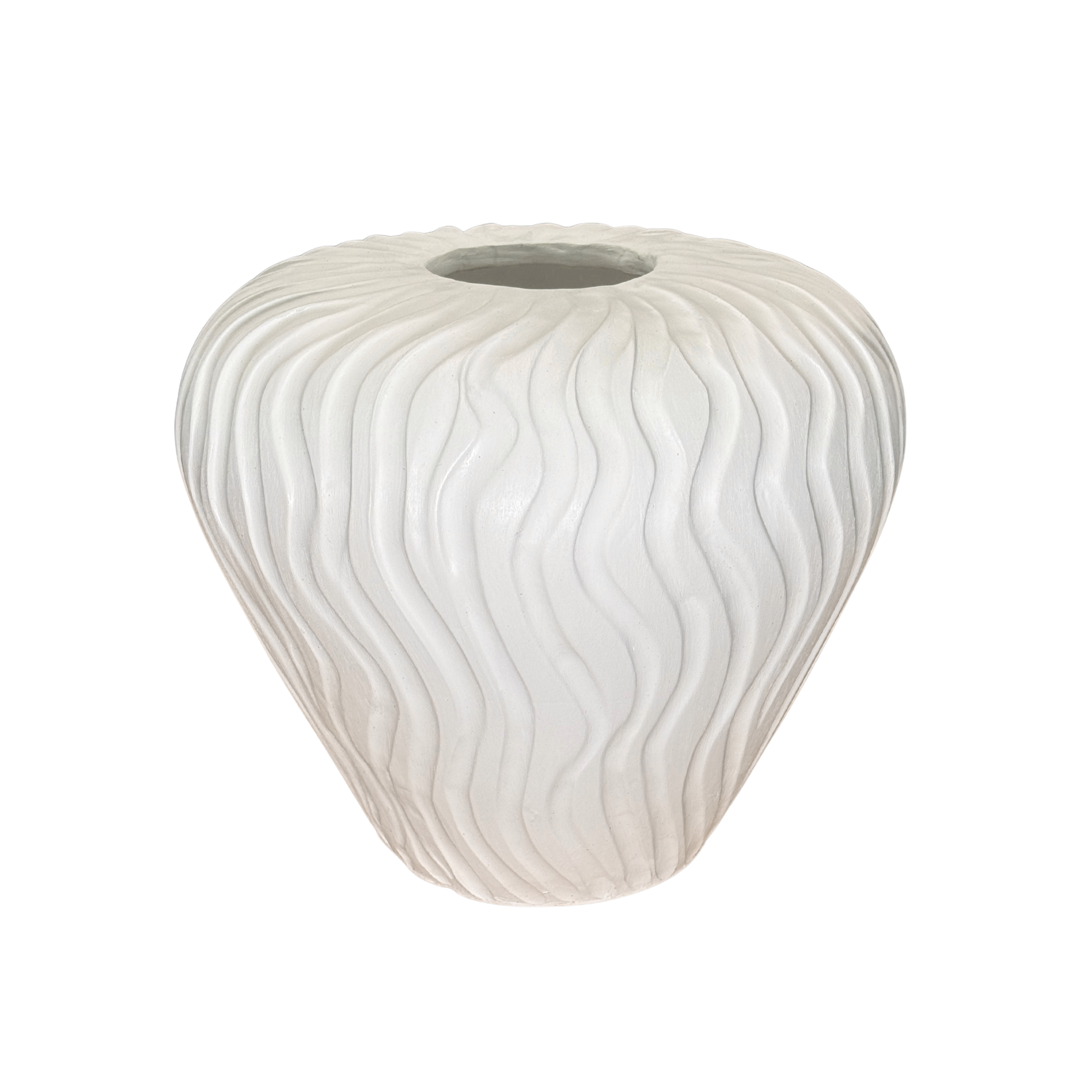 Eli Stripe White Planter Large