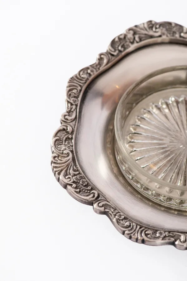 BUTTER DISH PALACE ANTIQUE SILVER