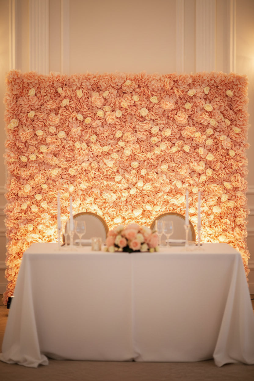 Faux Hydrangea Backdrop Panel - Pink