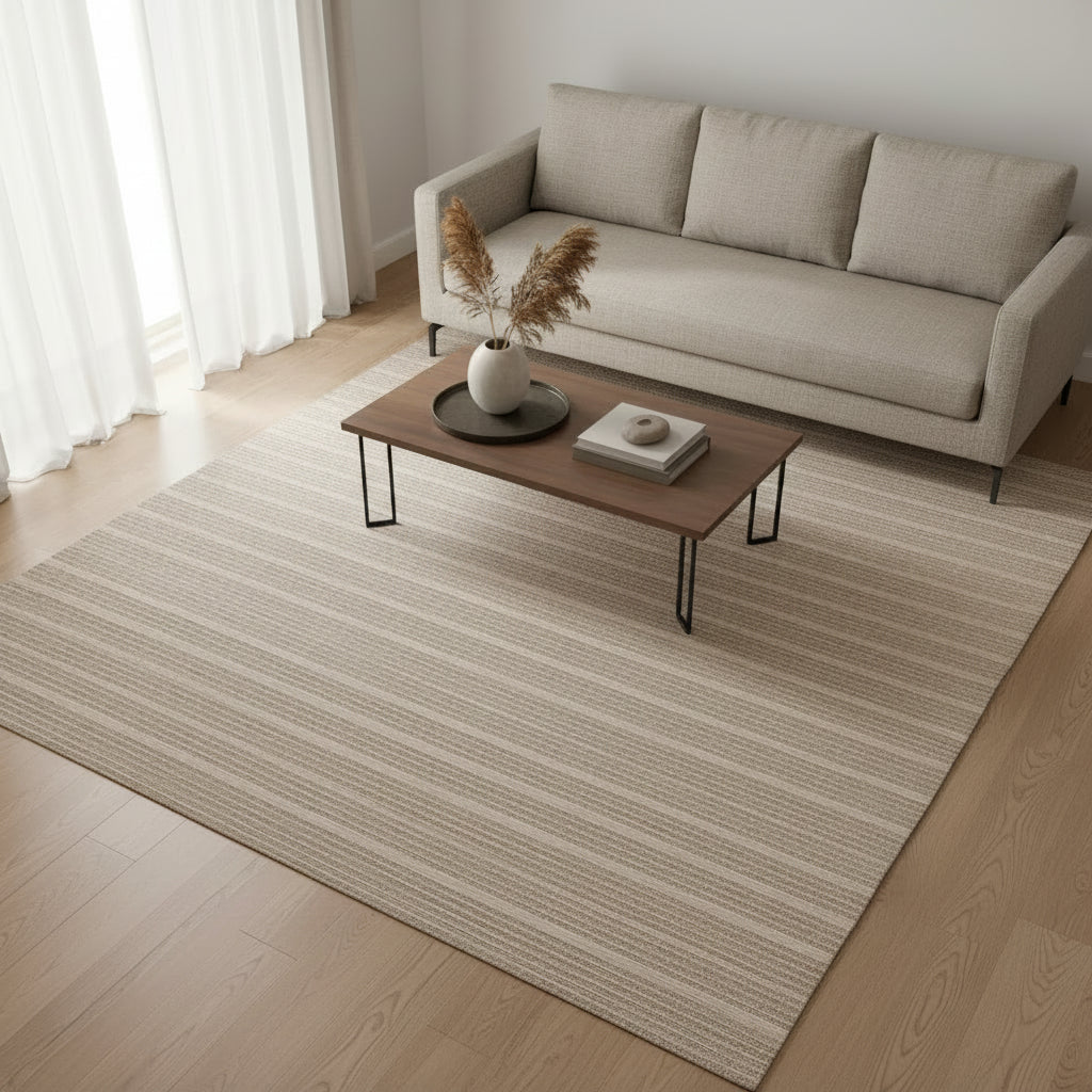 Textured beige rug