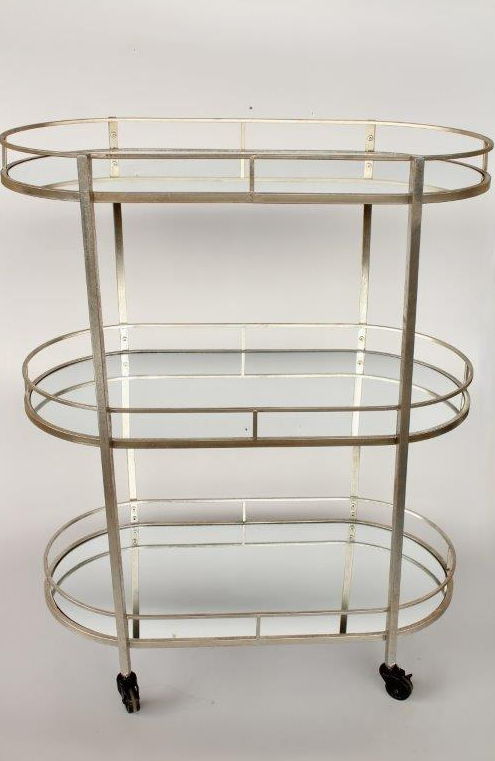 Silver Oval 3 Tier Trolley