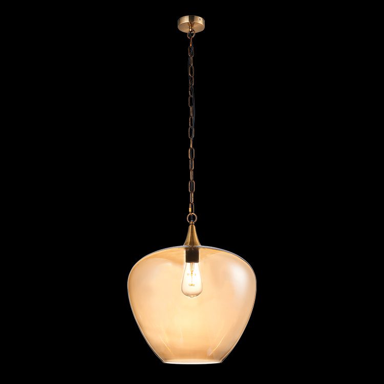Apple Large Glass Pendant in Amber