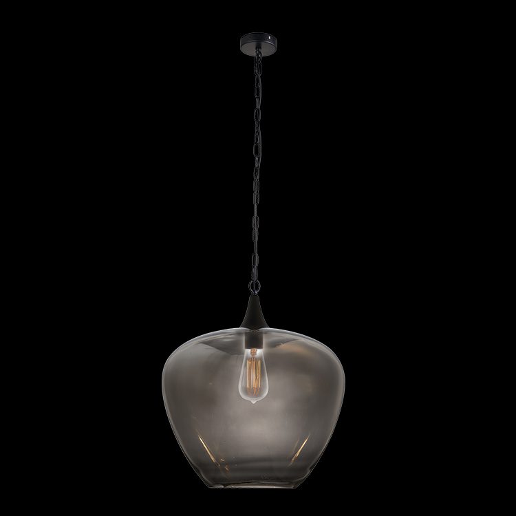 Apple Large Glass Pendant in Smoke