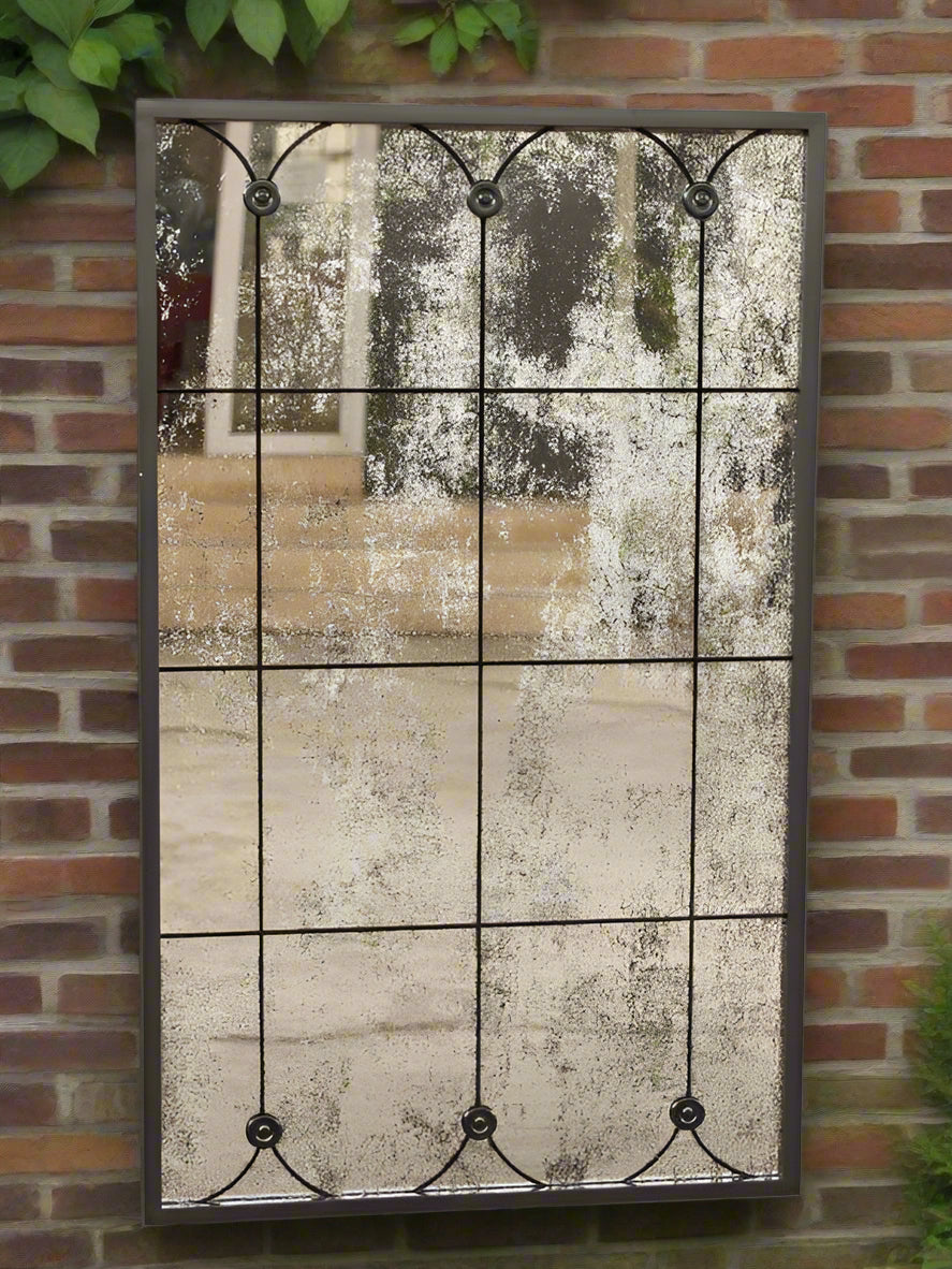 Black Metal Antique Glass Mirror
