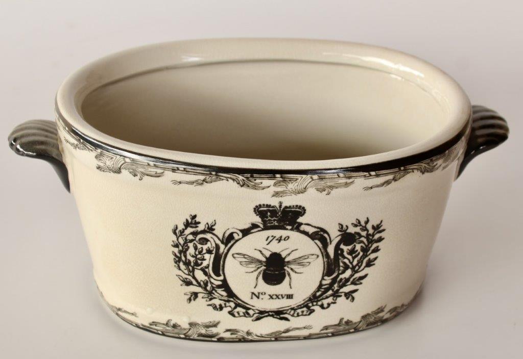 Medium Black and White Bee Foot Bath