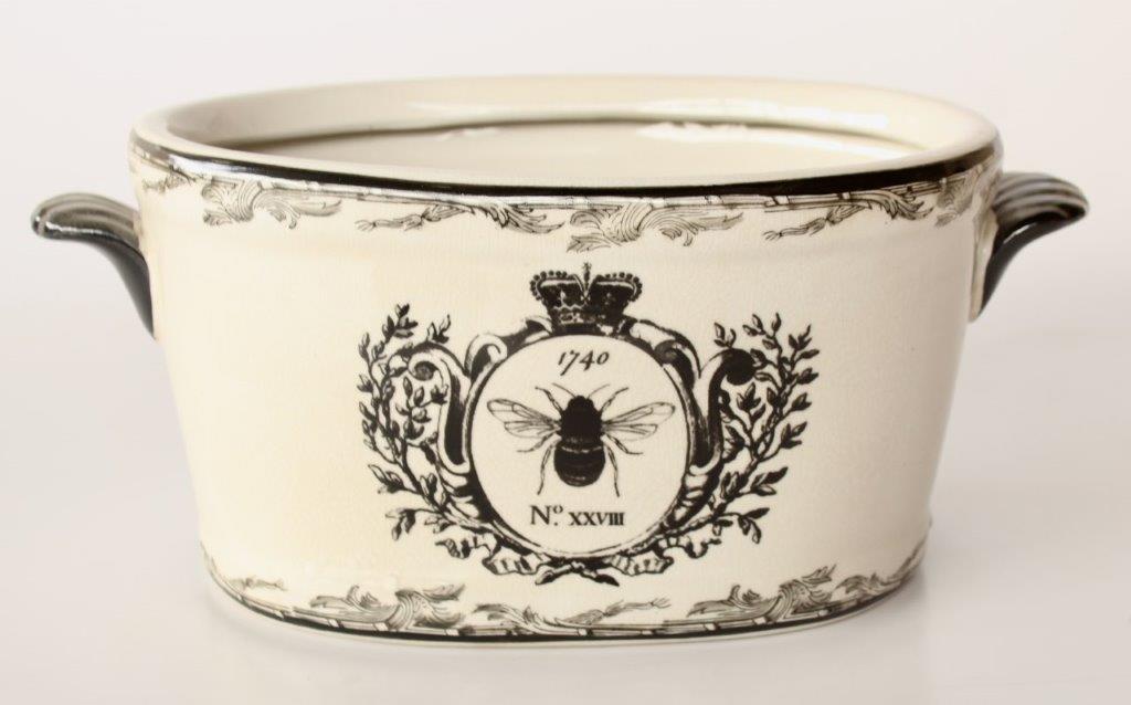 Medium Black and White Bee Foot Bath