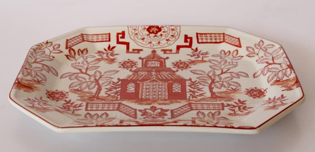 Large Orange Pagoda Platter