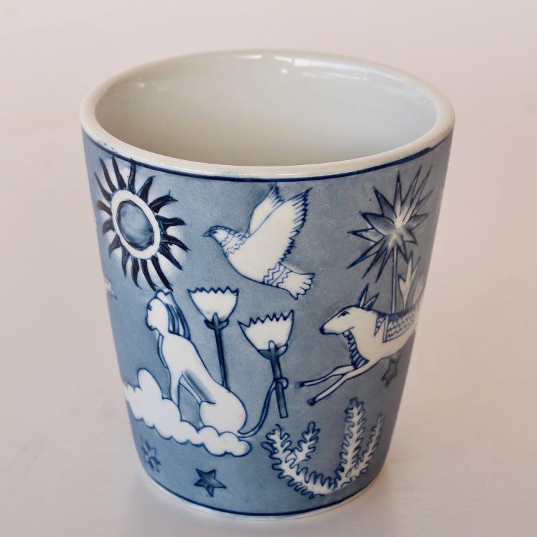 Small Blue & White Tiger Moon Planter