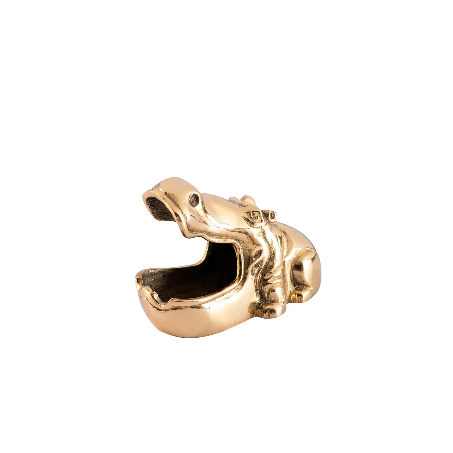 ASHTRAY HIPPO SOILD BRASS