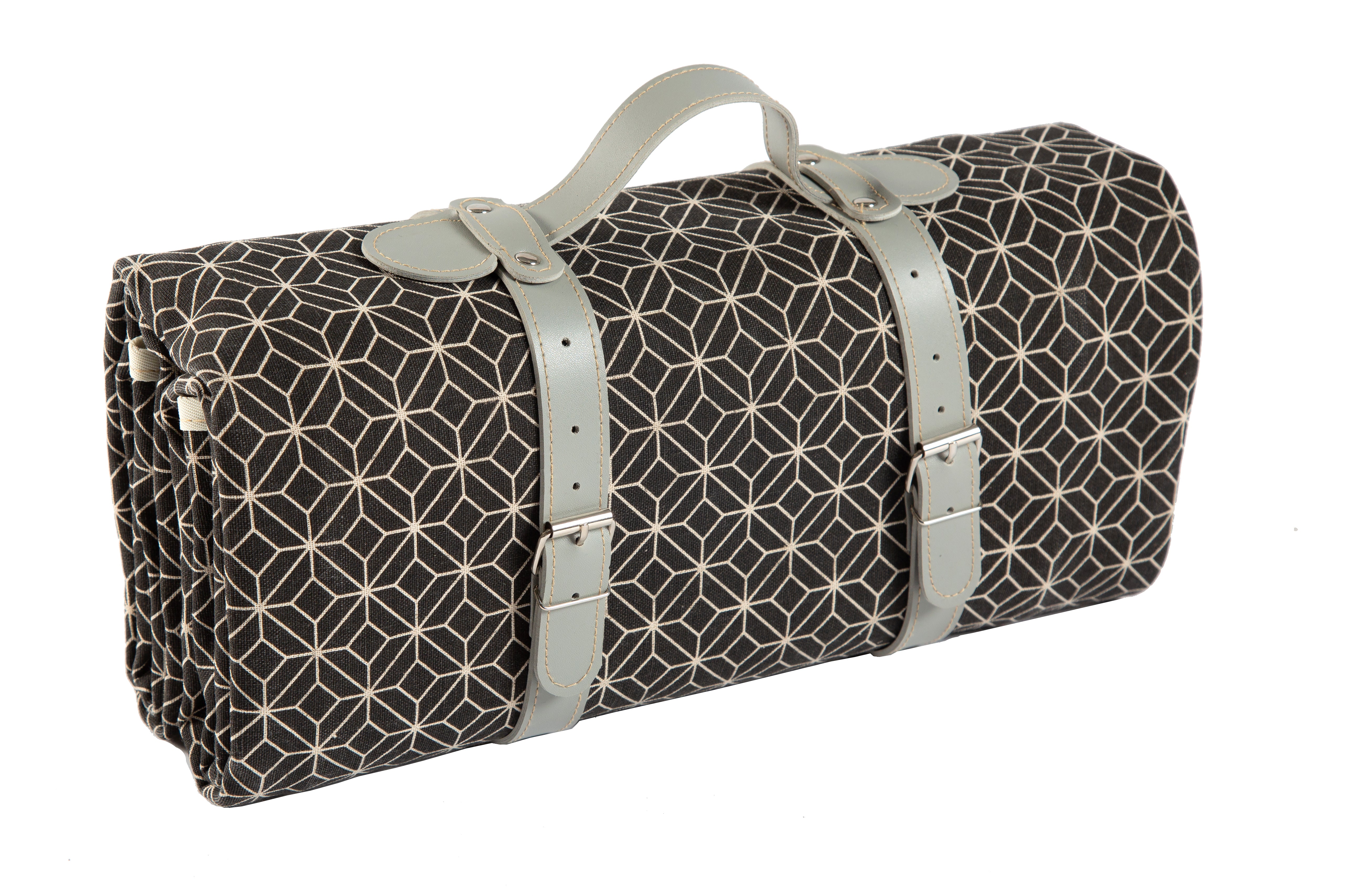 Black Geometric Picnic Blanket