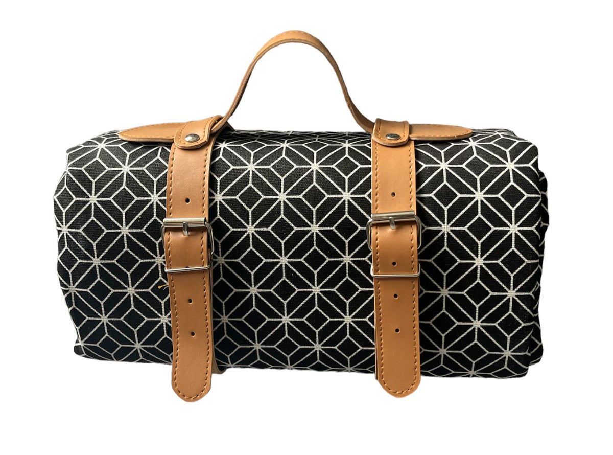 Black Geometric Picnic Blanket