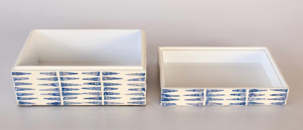 Blue Tribal Capiz Box