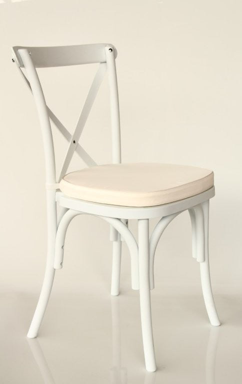 White Bentwood Outdoor Chair With Cushion