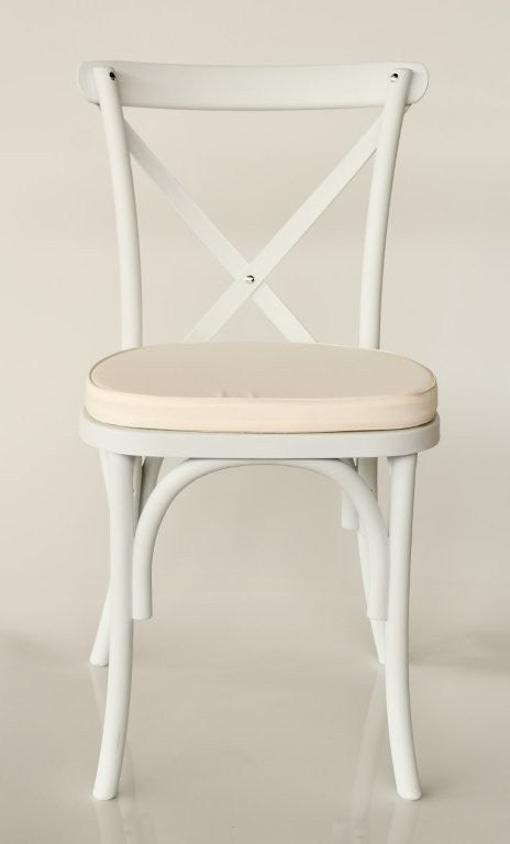 White Bentwood Outdoor Chair With Cushion