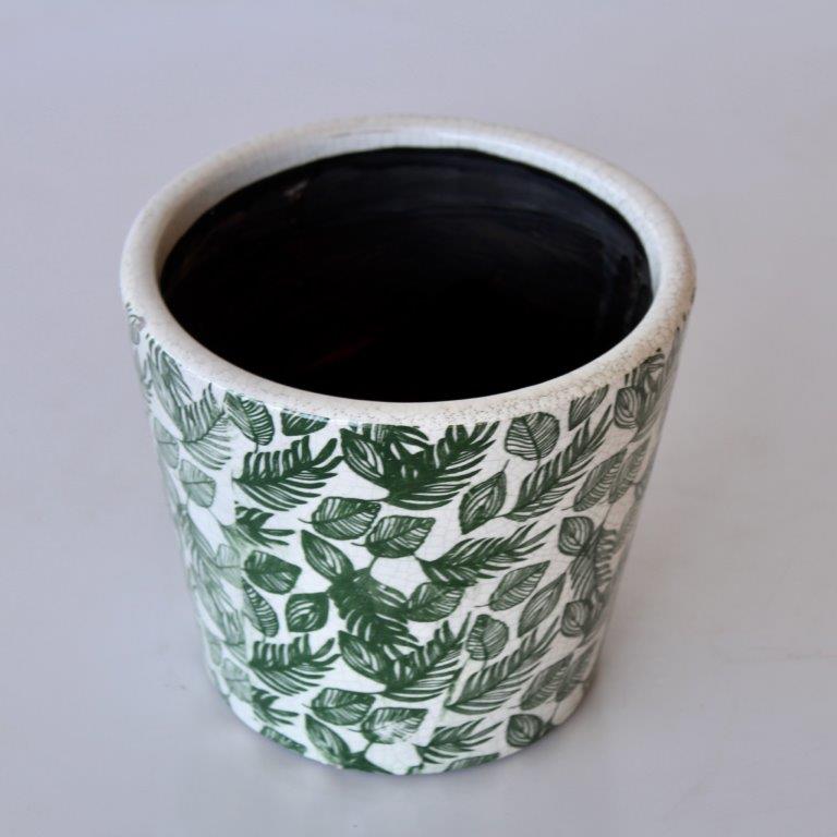 Green Round Leaf Planter