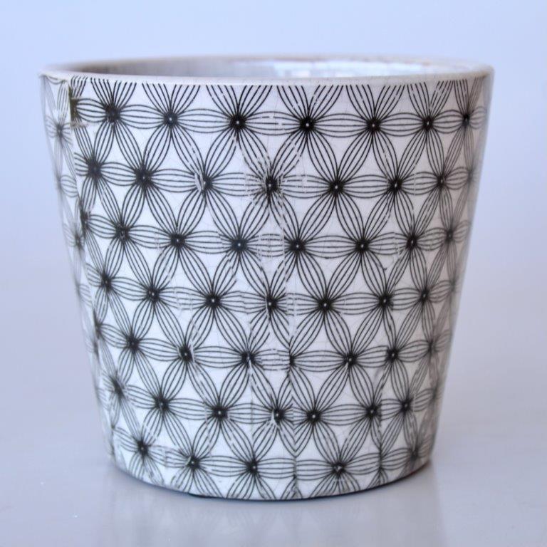 Black Round Crisscross Planter