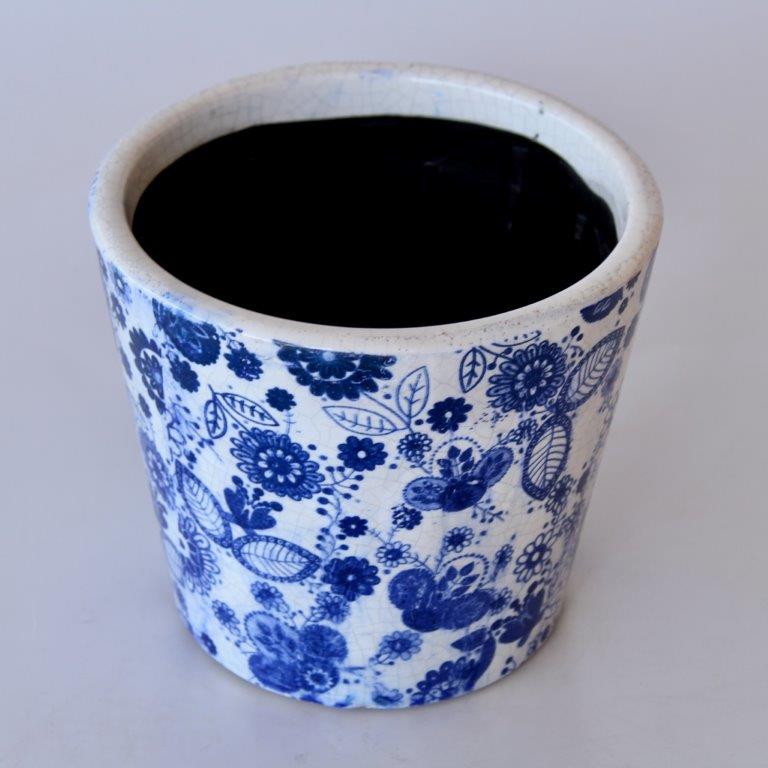 Blue Round Flower Leaf Planter
