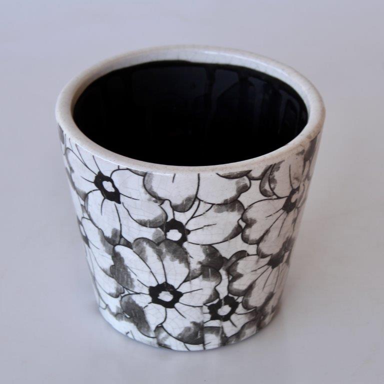 Black Round Flower Planter
