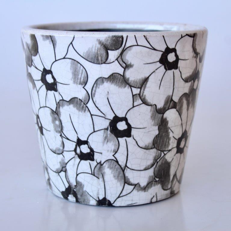Black Round Flower Planter