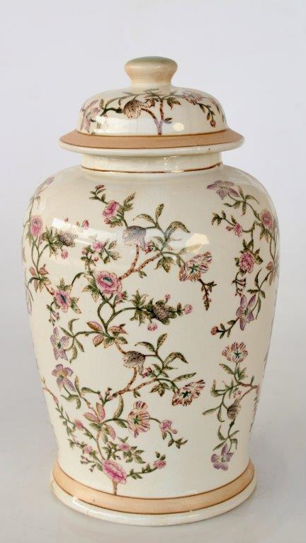 Large Floral Ginger Jar - NetDécor 