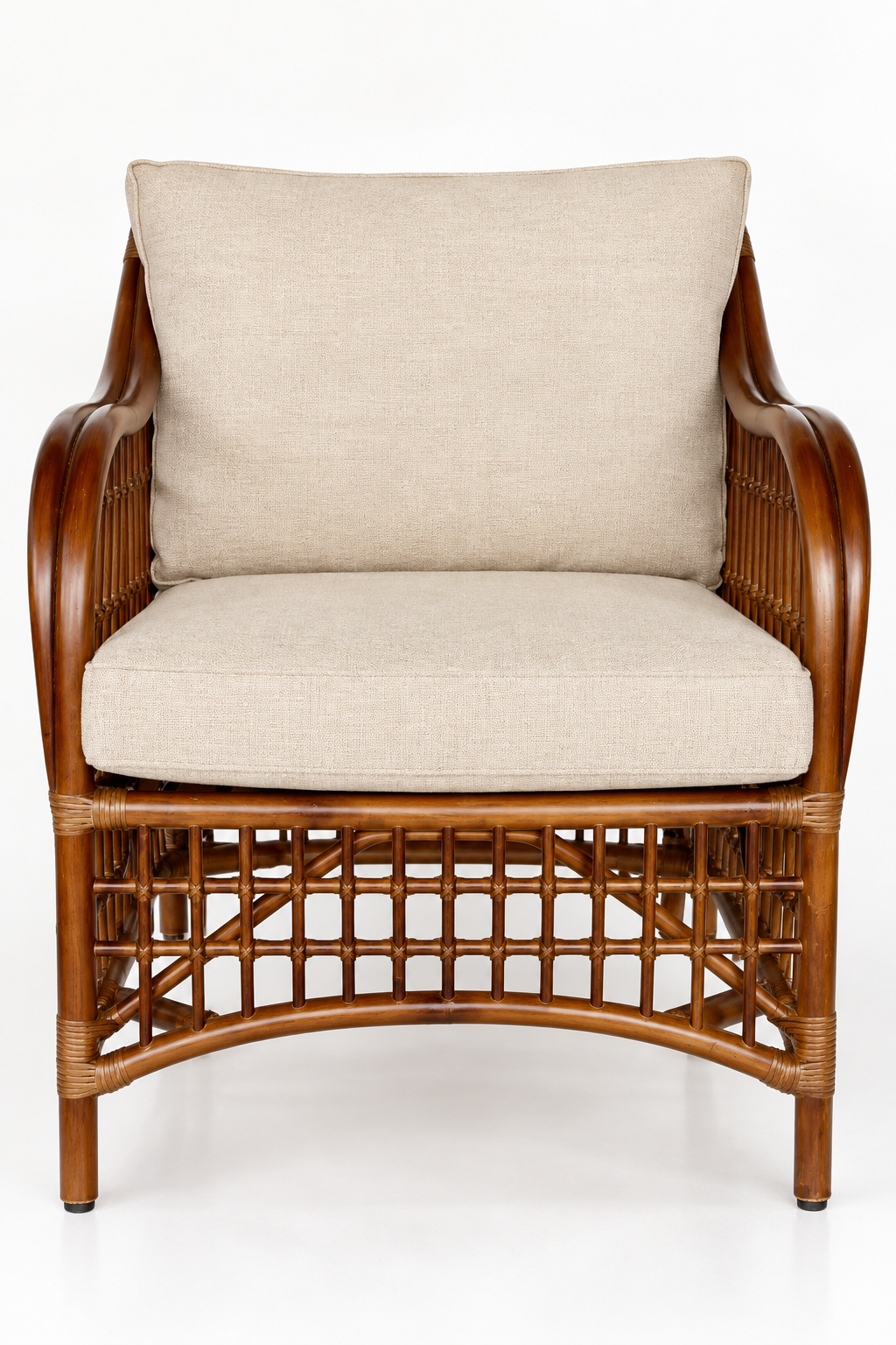 WEST COAST ARM CHAIR WITH 2 BEIGE CUSHIONS