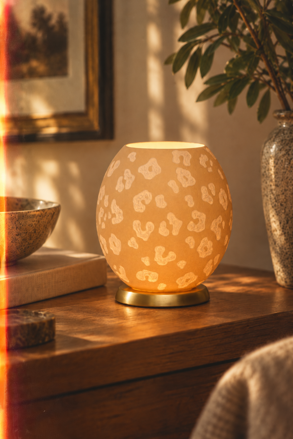 THE LEOPARD - Ostrich Eggshell Tealight Holder