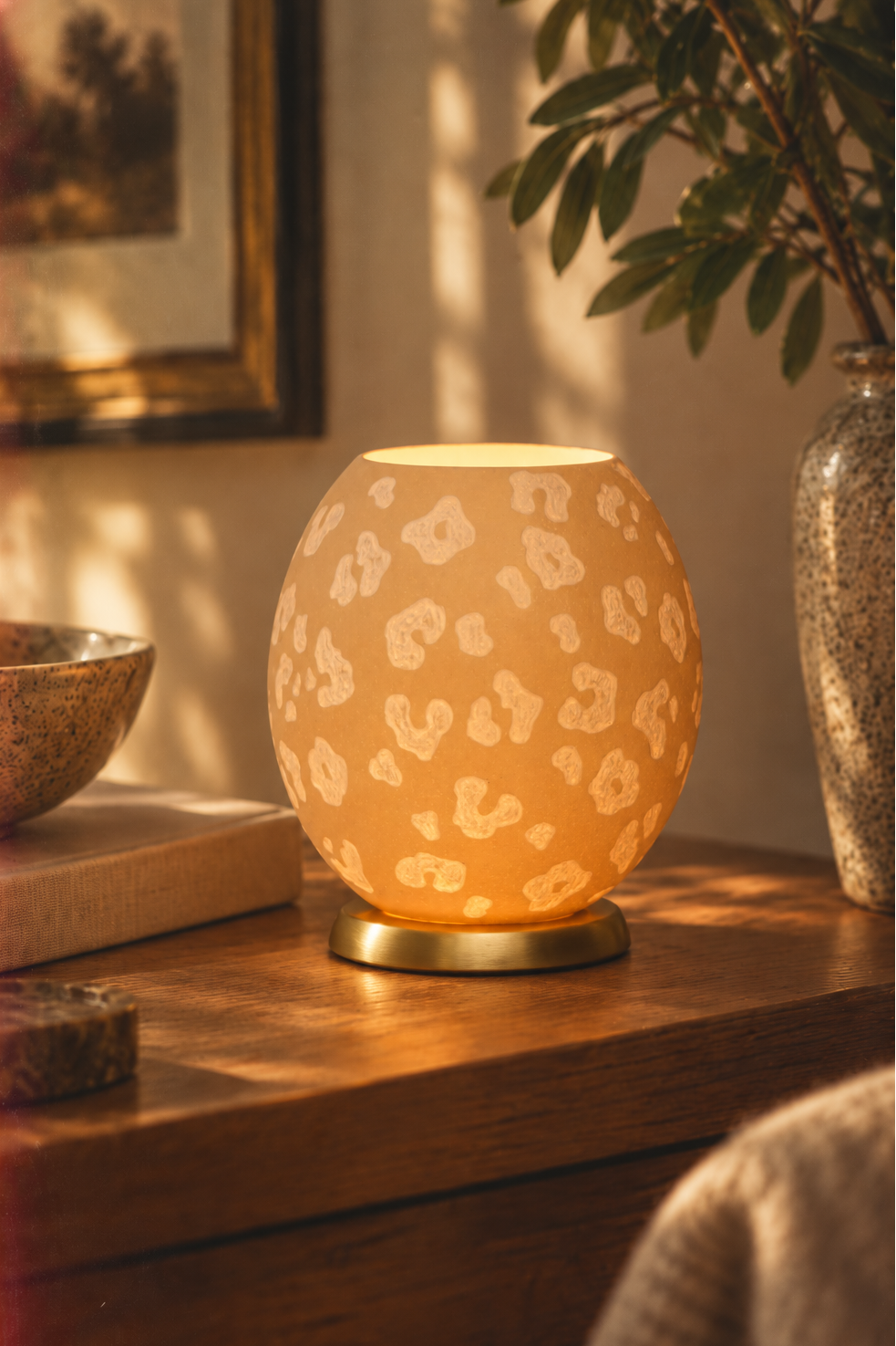 THE LEOPARD - Ostrich Eggshell Tealight Holder