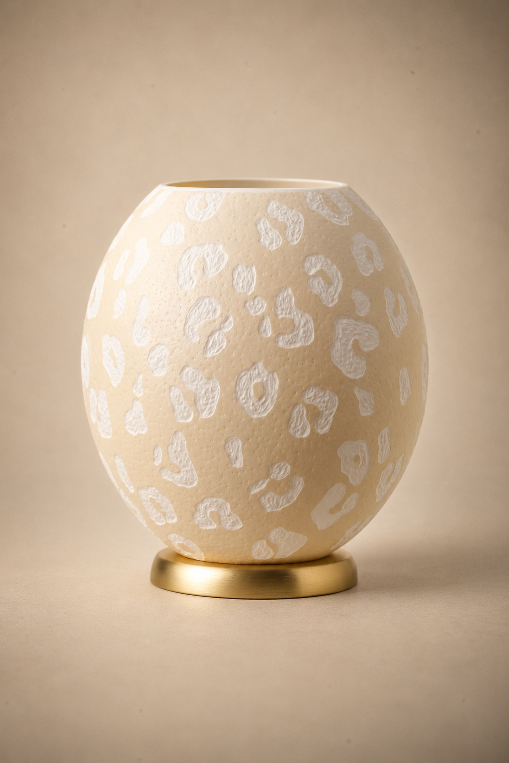 THE LEOPARD - Ostrich Eggshell Tealight Holder